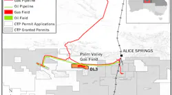Palm Valley gas field map.