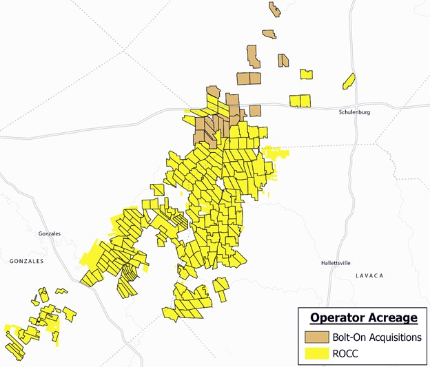 The map represents Ranger Oil's current assets in proximity to acreage associated with recent acquisitions.