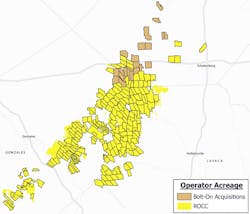 The map represents Ranger Oil's current assets in proximity to acreage associated with recent acquisitions. The map represents Ranger Oil's current assets in proximity to acreage associated with recent acquisitions.