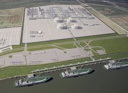 Plaquemines LNG rendering. Plaquemines LNG rendering.