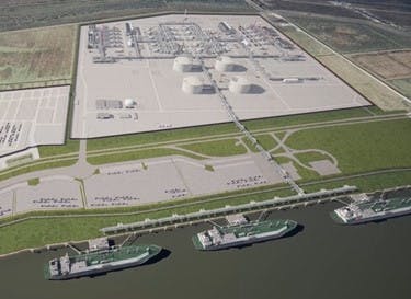 Liquefaction plant rendering from Venture Global LNG.