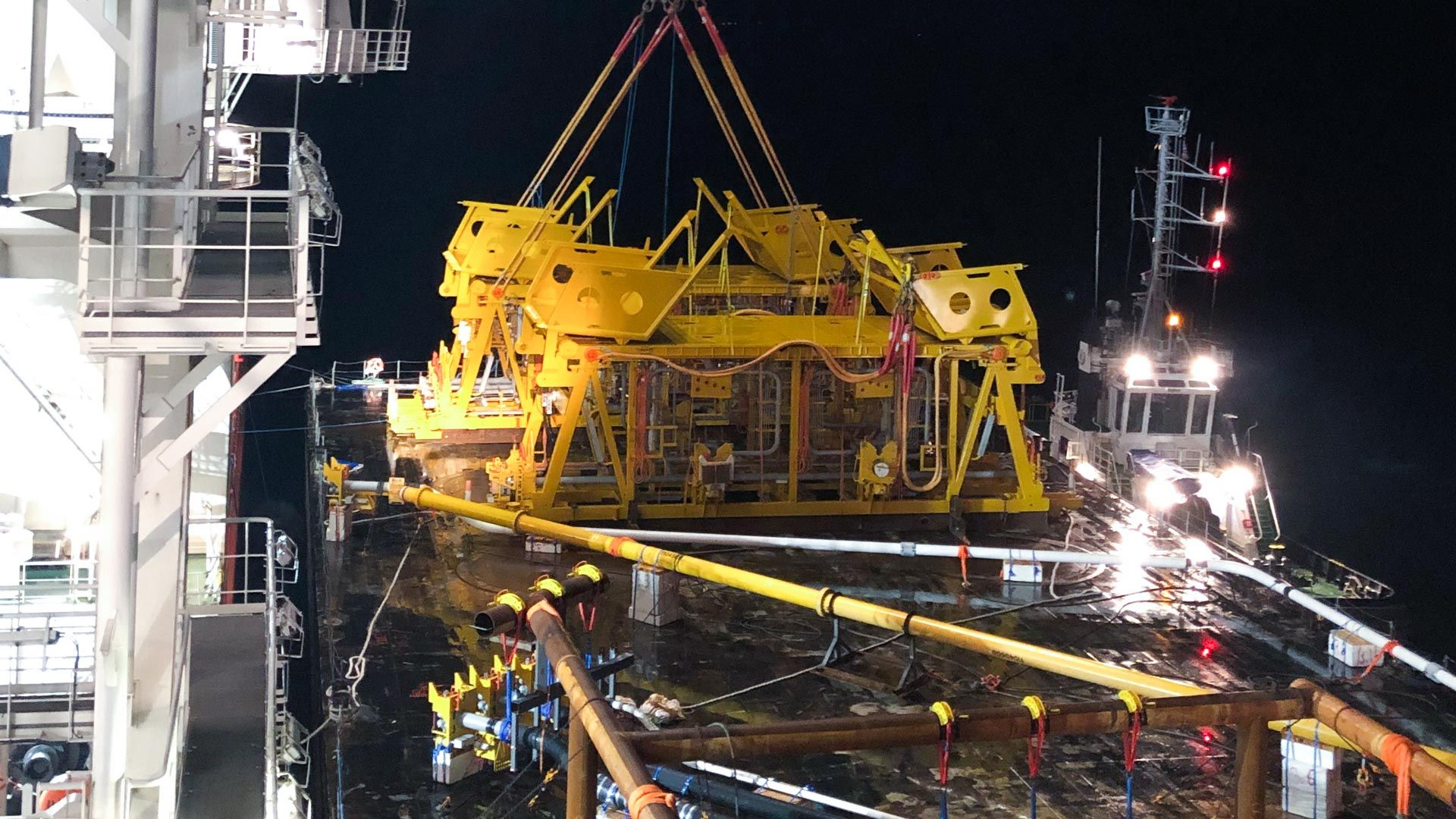 Installation of subsea equipment on Nova field in the North Sea.