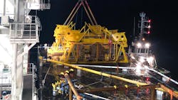 Installation of subsea equipment on Nova field in the North Sea.