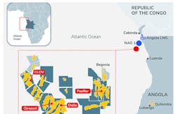 TotalEnergies' map of Angola operations. TotalEnergies' map of Angola operations.