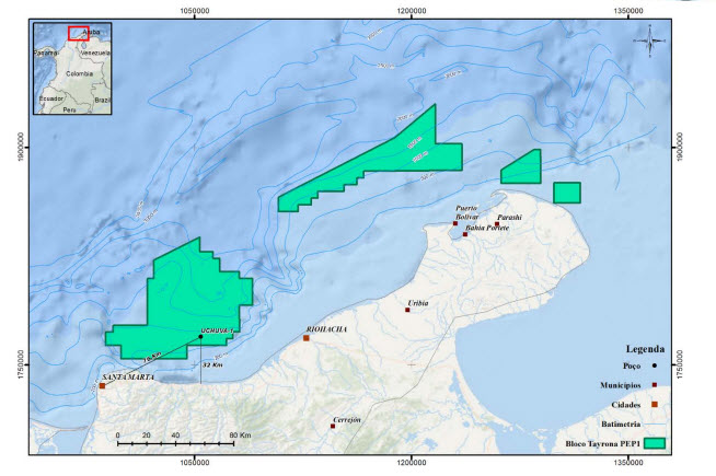 Map of Petrobras Colombia operations.