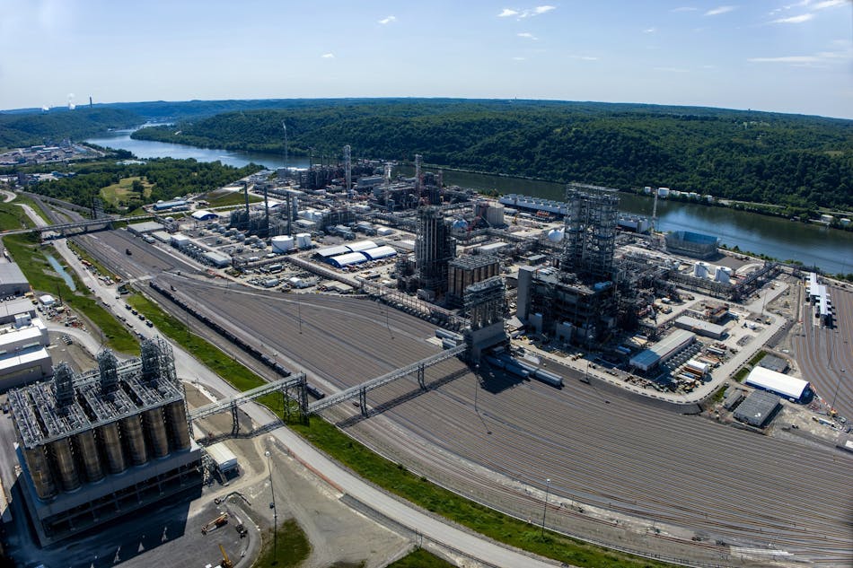 Built on the Ohio River in Beaver County, Pa., 30 miles northwest of Pittsburgh, Shell Chemical Appalachia&rsquo;s Monaca manufacturing site houses a dual 1.5-million tpy ethylene and 1.6-million tpy polyethylene complex due for full startup by yearend 2022 (Fig. 1).