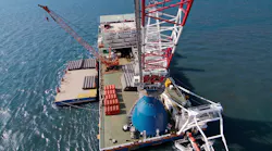 VanOord Stingray shallow water pipelay barge.