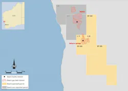 Waitsia gas field onshore North Perth basin of Western Australia.