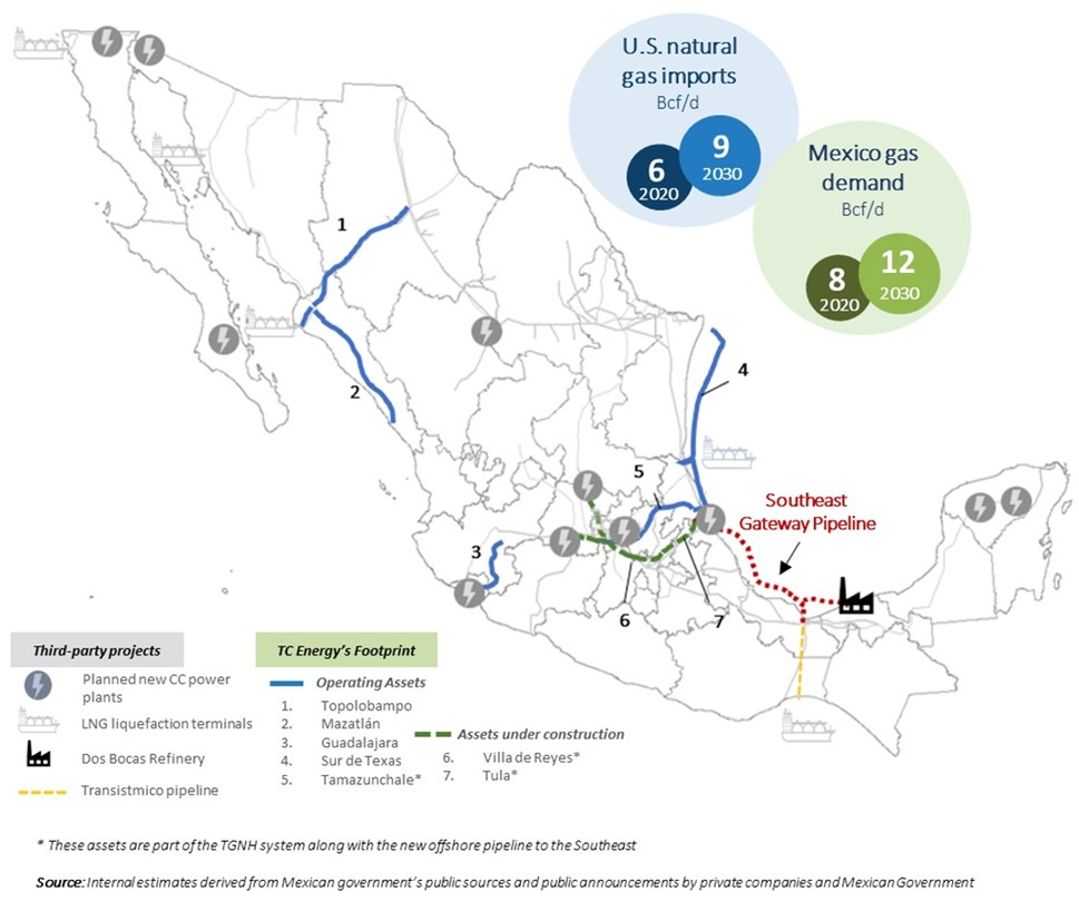 Southeast Gateway pipeline map.