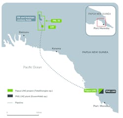 TotalEnergies Papua LNG project map. TotalEnergies Papua LNG project map.