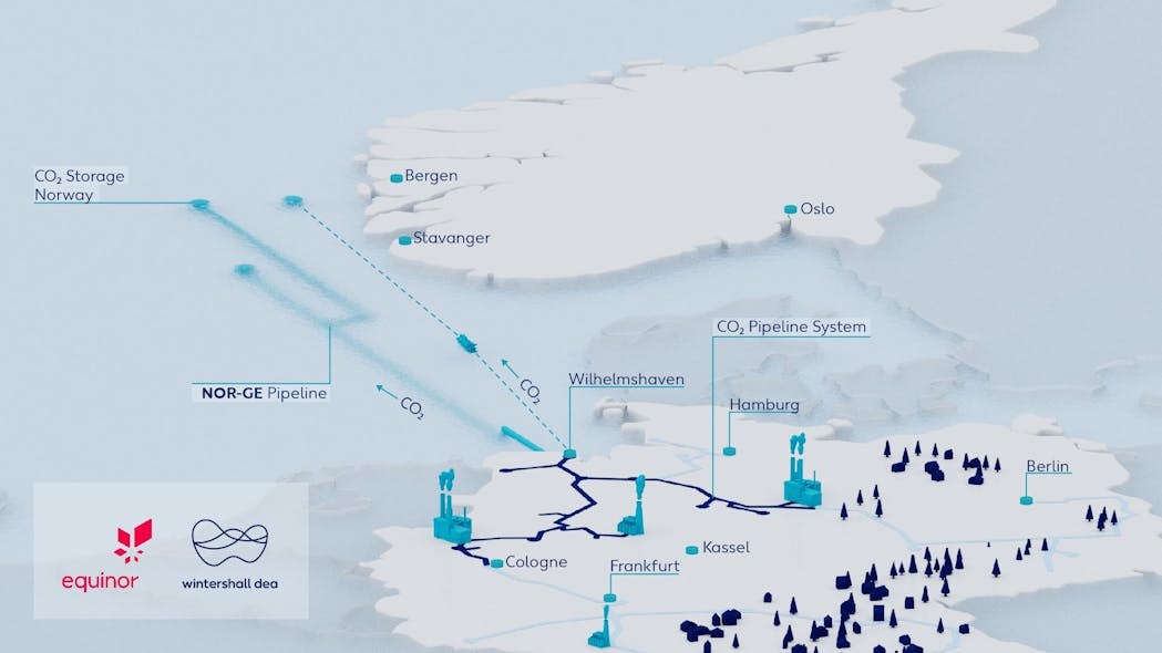 Map of envisioned Norwegian Continental Shelf CCS hub.
