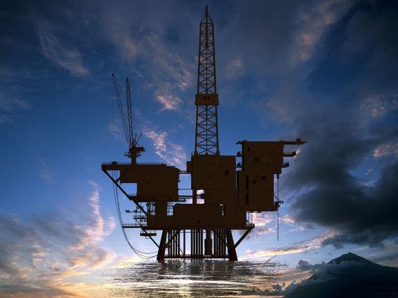 Offshore oil rig.
