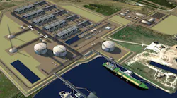 Artist's rendering of Tellurian's Driftwood LNG export plant.