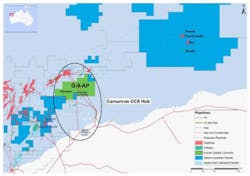 Santos CCS permit map offshore Western Australia. Santos CCS permit map offshore Western Australia.