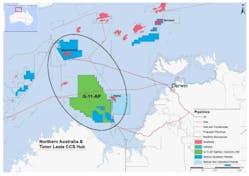 Santos CCS permit map offshore Western Australia.