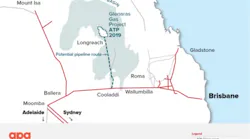 Projected pipeline pipeline route to connect Glenaras gas in central eastern Queensland to Australia’s east coast markets.