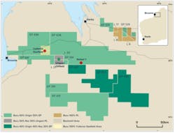 Origin shared permits (Buru Energy-operated) in Canning basin, Western Australia.