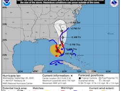 Path of Hurricane Ian in the US Gulf of Mexico. Path of Hurricane Ian in the US Gulf of Mexico.