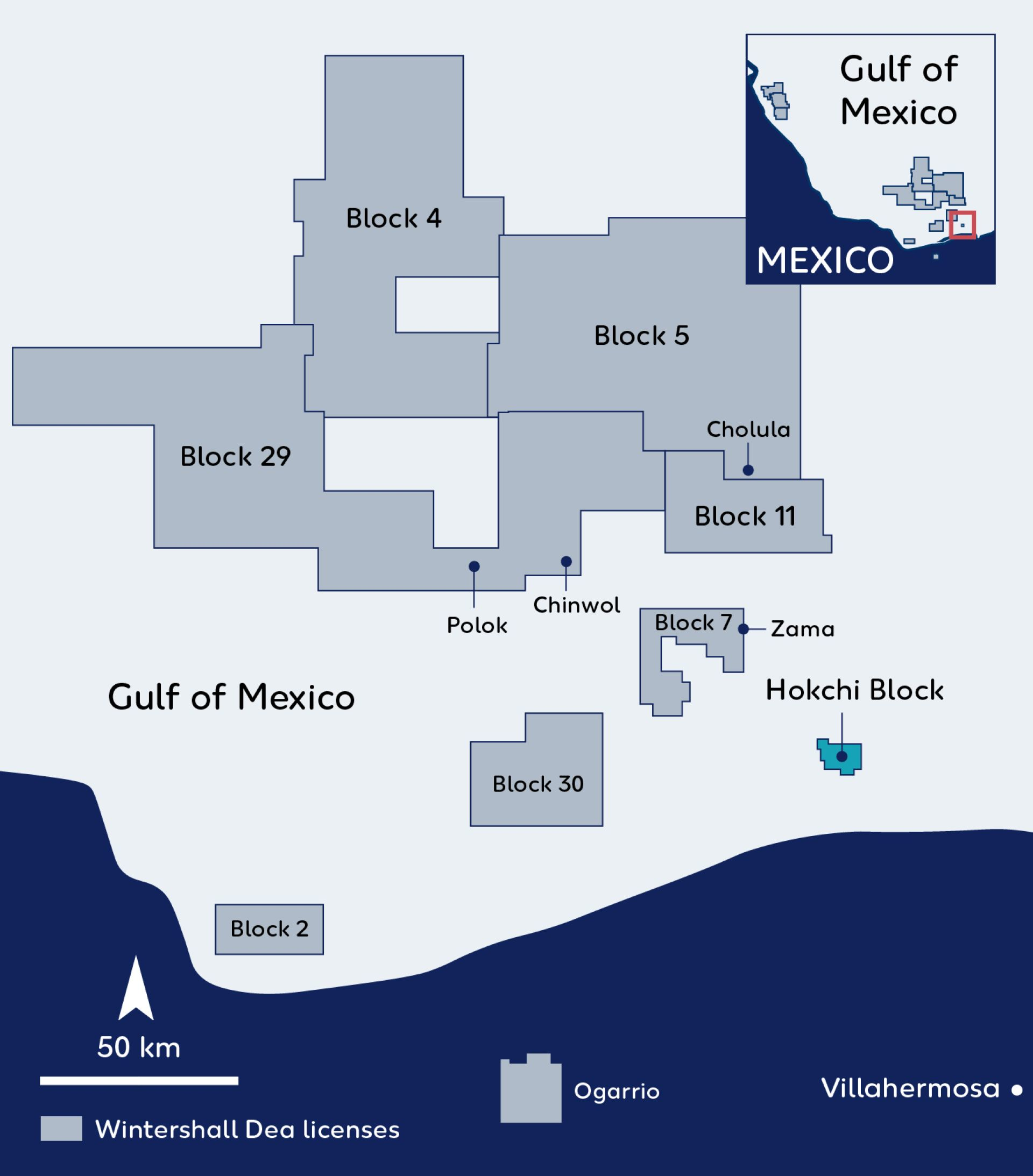 Hokchi block offshore Mexico.