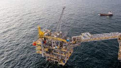 bpTT's Cassia C compression platform offshore Trinidad. bpTT's Cassia C compression platform offshore Trinidad.