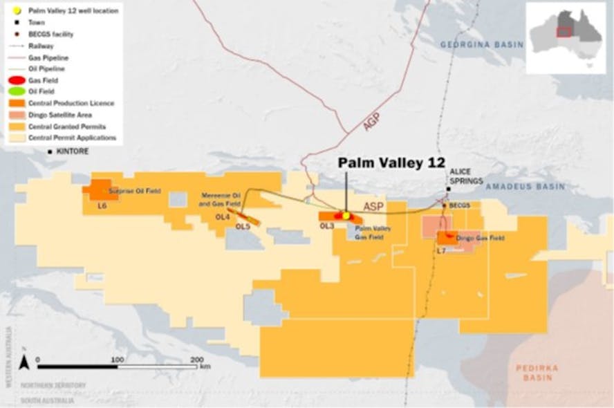Palm Valley gas field, Amadeus basin, Northern Territory, Australia.
