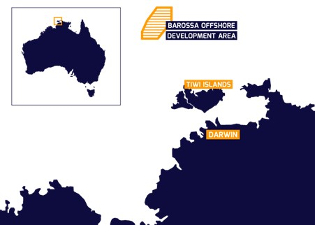 Barossa offshore development area.
