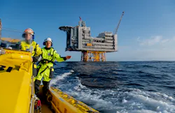Edvard Grieg platform in the North Sea. Edvard Grieg platform in the North Sea.
