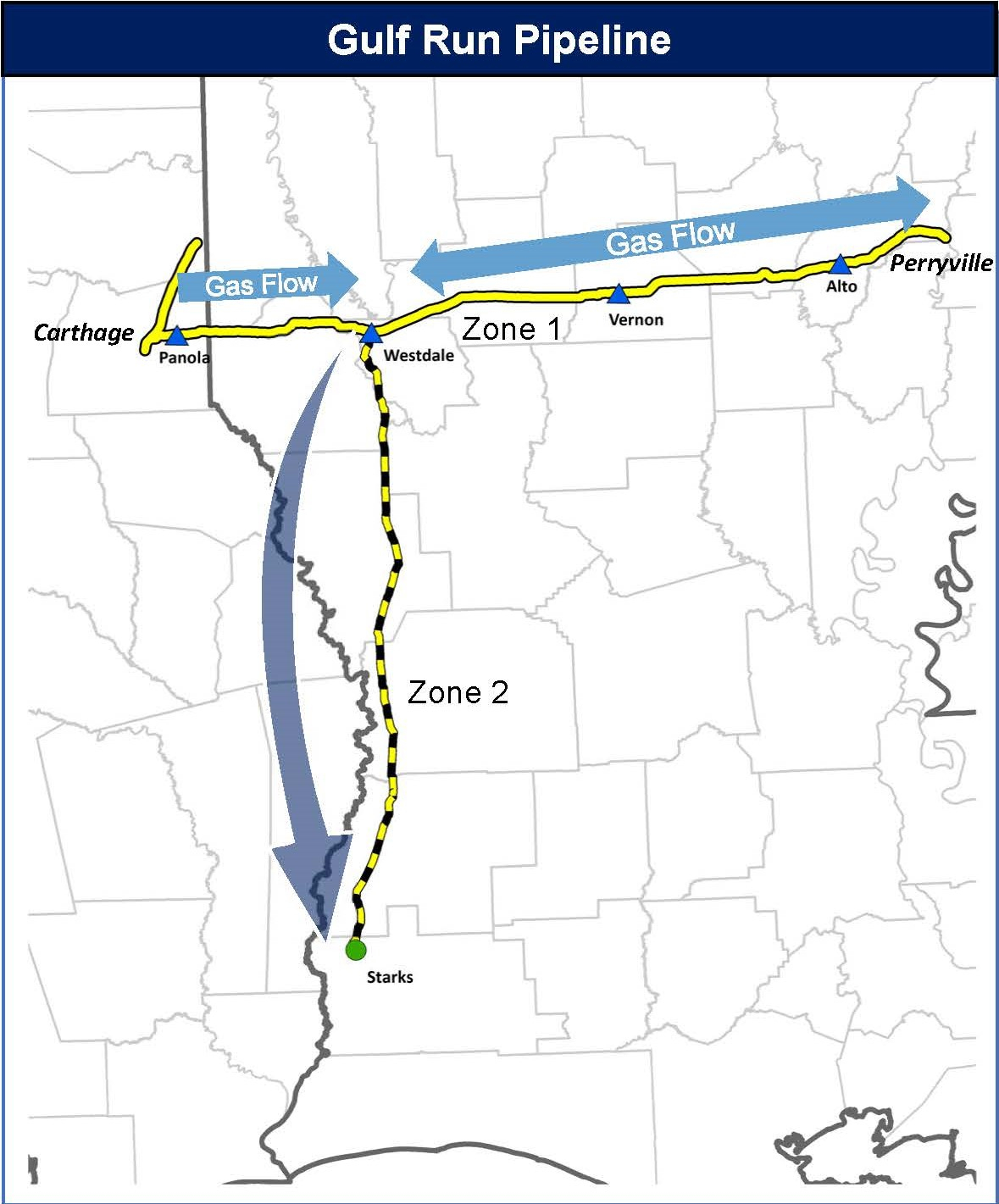 Gulf Run pipeline map.