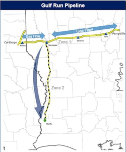 Gulf Run pipeline map. Gulf Run pipeline map.