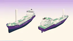 Illustration of the Northern Lights 7,500 cu-m CO2 ships.