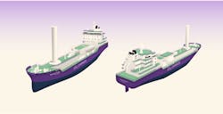 Illustration of the Northern Lights 7,500 cu-m CO2 ships. Illustration of the Northern Lights 7,500 cu-m CO2 ships.