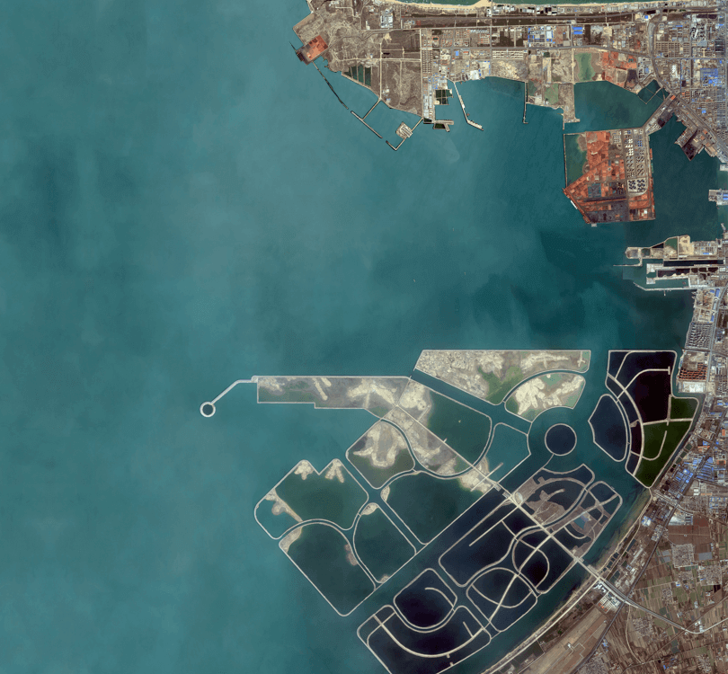 Yulong Island refining and chemical integration project aerial view.