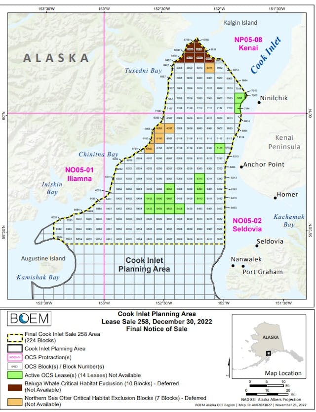 Cook Inlet Planning Area Lease Sale 258.