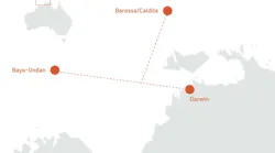 Barossa gas field map.