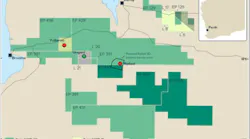 Buru’s operational areas and participating interest in the onshore Canning Basin post assignment of Origin interests.