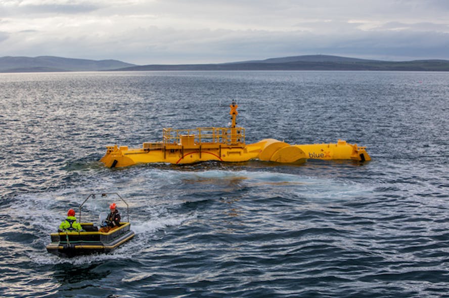 An offshore full-scale WEC unit is undergoing sea trials in Orkney, Scotland (Fig. 5).