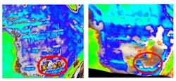 HSI revealed the anomaly, further investigation confirming a corrosion-caused leak in the 10-in. OD line buried 1 m below grade (Fig. 7). HSI revealed the anomaly, further investigation confirming a corrosion-caused leak in the 10-in. OD line buried 1 m below grade (Fig. 7).