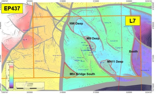Onshore license L7 and permit EP 437 in the North Perth basin of Western Australia.