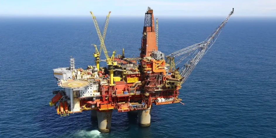 The Statfjord B platform in the North Sea.