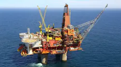 The Statfjord B platform in the North Sea.