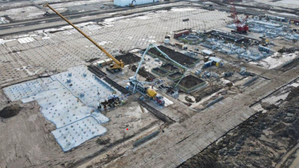 A shot of Tellurian's construction work at Driftwood from a February investor presentation