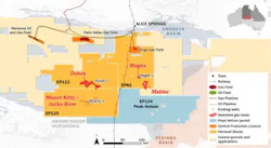 Amadeus basin permits, onshore Northern Territory, Australia.