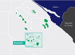 Fields on Dussafu block, offshore Gabon. Fields on Dussafu block, offshore Gabon.