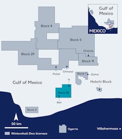 Wintershall Dea's license portfolio in Mexico's Sureste basin. Wintershall Dea's license portfolio in Mexico's Sureste basin.