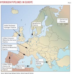 Hydrogen Pipelines In Europe (Fig. 6).