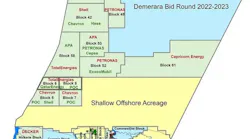 Bid Round map, offshore Suriname.