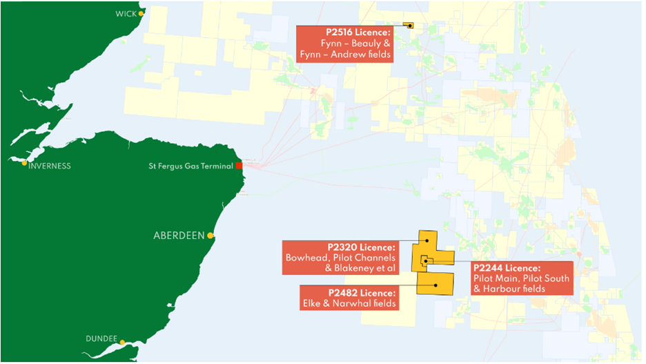Orcadian Energy map, North Sea.