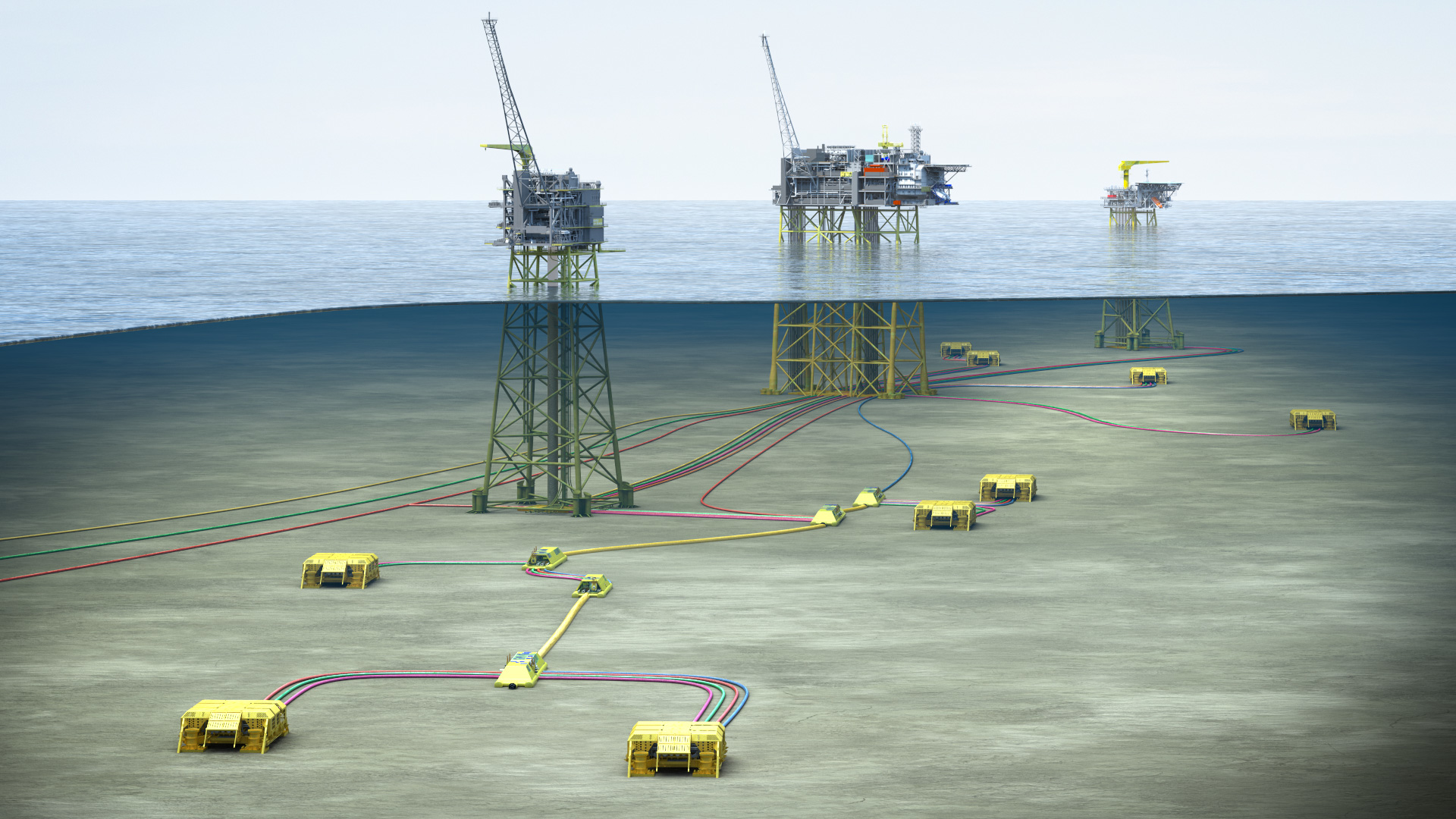 Installations from Munin, North Sea.