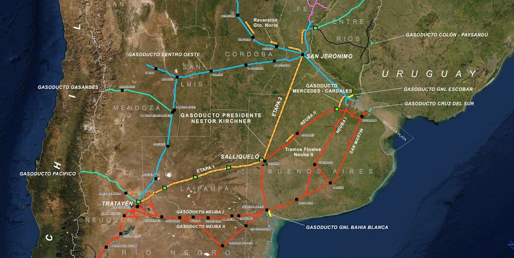 Argentina pipeline system.