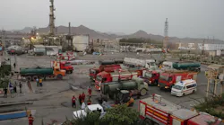 Aftermath of Bandar Abbas refinery tank fire.
